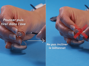 Comment changer un pare cérumen sur un appareil auditif RIC à embout sur mesure avec la méthode des bâtonnets ?